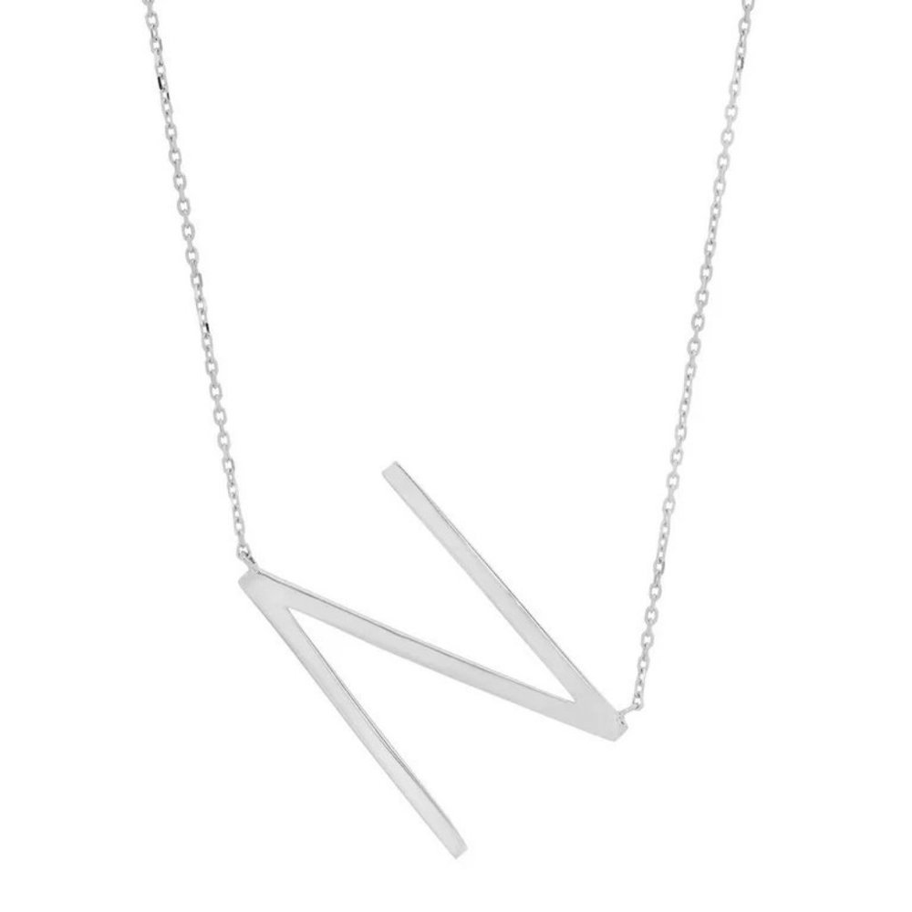 LXNYC Initial N Necklace Sterling Silver NWT